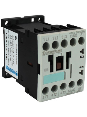 Контактор электромагнитный 3RT1017-1AR01 3-пол. 12А AC-3 55кВт/400В 1НO 415В AC 50/60Гц типоразмер S00 винт. клеммы IP20 Электротехник ET012216