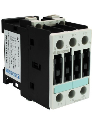 Контактор электромагнитный 3RT1023-1AP00 3-пол. 9А AC-3 4кВт/400В 230В AC 50Гц типоразмер S0 винт. клеммы IP20 Электротехник ET012217