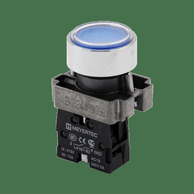Кнопка плоская 1NO IP67 металл MTB2-BAF61 син. ОВЕН 132649