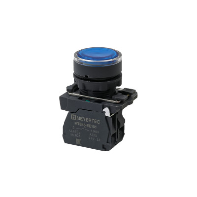 Кнопка с подсветкой 1NO 24В AC/DC IP65 пластик MTB5-AW36711 син. ОВЕН 137277