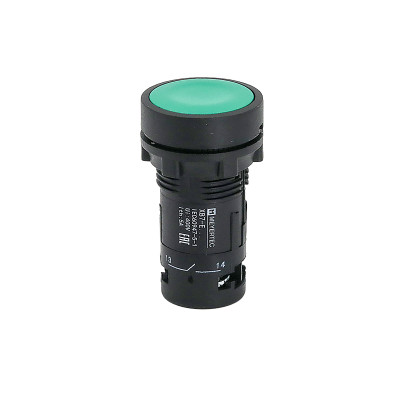 Кнопка плоская с фиксацией 1NO+1NC IP54 пластик MTB7-EH35 зел. ОВЕН 132693