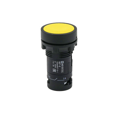 Кнопка плоская с фиксацией 1NO+1NC IP54 пластик MTB7-EH55 желт. ОВЕН 132696