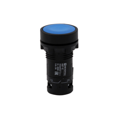 Кнопка плоская с фиксацией 1NO+1NC IP54 пластик MTB7-EH65 син. ОВЕН 132697