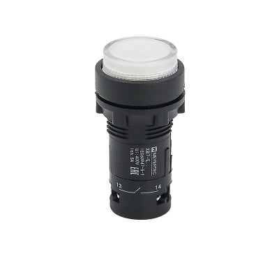 Кнопка выступающая с подсветкой 1NO 220В AC IP54 пластик MTB7-EW31616 бел. ОВЕН 132716