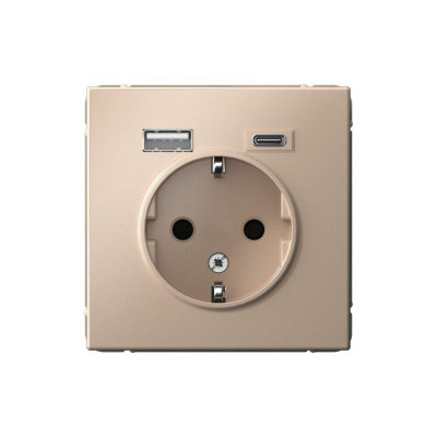Розетка ArtGallery 16А с 2-мя заряд. устройствами USB A+C 5В/2.4А/3А 2х5В/1.5А механизм песочн. SE GAL001232