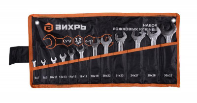 Набор рожковых ключей 12шт 6-32 в чехле Вихрь 73/6/5/14