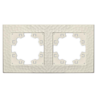 Рамка 2-м Афина фактурная универс. слоновая кость (ivory) Universal A10044-I