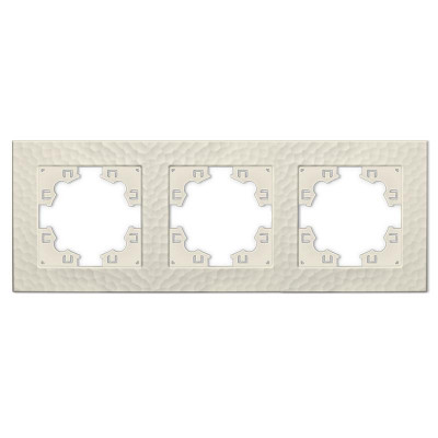 Рамка 3-м Афина фактурная универс. слоновая кость (ivory) Universal A10045-I