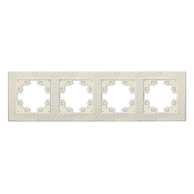 Рамка 4-м Афина фактурная универс. слоновая кость (ivory) Universal A10046-I