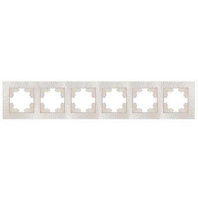 Рамка 6-м Афина фактурная универс. жемчуж. Universal A11043-Obr