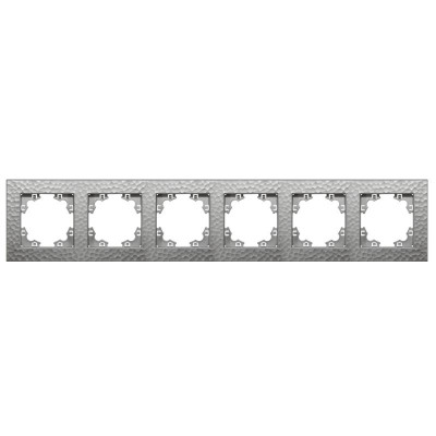 Рамка 6-м Афина фактурная универс. серебро Universal A11043-S