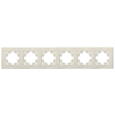Рамка 6-м Афина фактурная универс. слоновая кость (ivory) Universal A11043-I