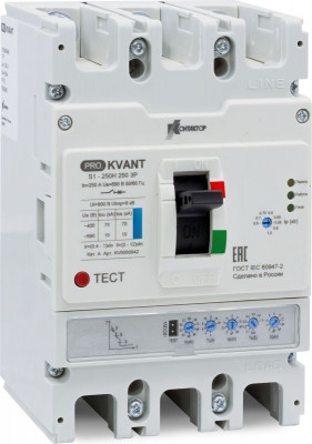 Выключатель автоматический PRO.KVANT S1-250N 3P 250А 35кА в литом корпусе с электрон. расцеп. Контактор KV0000938