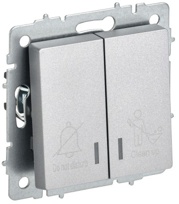 Выключатель 2-кл. BRITE 10А ВС10-2-9-БрА для отелей с индик. механизм алюм. IEK BR-V20-2-10-K47