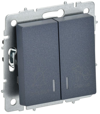 Выключатель 2-кл. BRITE 10А ВС10-2-9-БрМ для отелей с индик. механизм маренго IEK BR-V20-2-10-K35