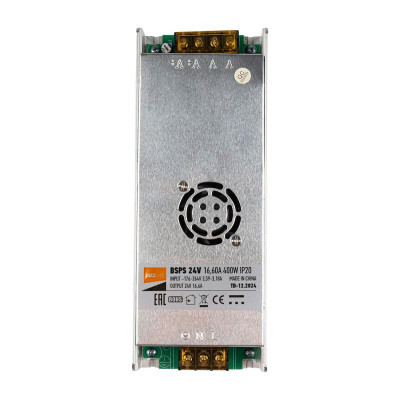 Блок питания для светодиод. ленты BSPS 24В 16.6А 400Вт IP20 метал. Pro+ JazzWay 5046153