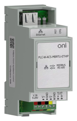Преобразователь интерфейсов Modbus RTU в Ethernet ПЛК W. ONI PLC-W-ACS-MBRTU-ETHIP