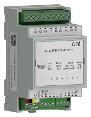 Расширение коммутирующее 7 DI 6 DO макс. п. ток 80А с пит. ПЛК W. ONI PLC-W-EMD-0706-POWER