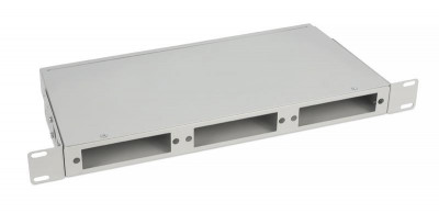 Кросс бокс оптический FO-CS-19-3FP-GY 19дюйм 1U на 3 адаптерные панели сер. Cabeus 11109c