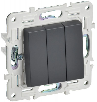 Выключатель 3-кл. SKANDY 10А SK-V11T титан IEK SK-V30-0-10-K48