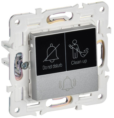Кнопка звонка SKANDY 10А SK-V17S для отелей с индикацией серебр. IEK SK-V14-2-10-K23