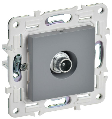 Розетка телевизионная проходная TV SKANDY SK-A17Gr сер. IEK SK-A10-P-K03