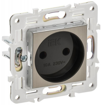 Розетка SKANDY 10А без заземл. без защ. шторок SK-R02N никель IEK SK-R10-10-K50