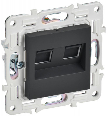 Розетка компьютерная двойн. RJ45 кат.5E SKANDY SK-K03G графит IEK SK-K20-1-K53