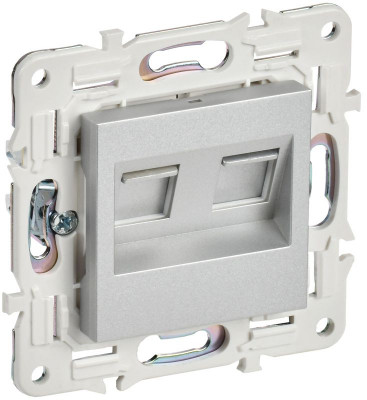 Розетка компьютерная двойн. RJ45 кат.5E SKANDY SK-K03S серебр. IEK SK-K20-1-K23