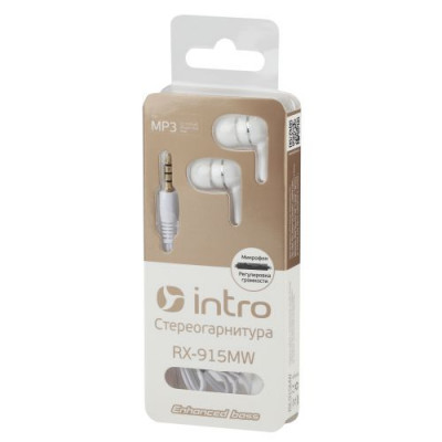 Вкладыши-гарнитура RX-915MW бел. Intro Б0023843