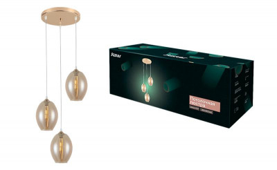 Люстра подвесная FORLI 380х800мм 3хE27 металл зол. Ritter 52535 6