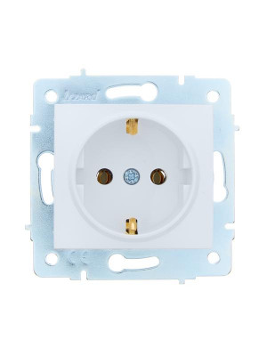Розетка 1-м СП ASTI 16А IP20 с заземл. термопласт механизм бел. LEZARD 7081-0288-122B