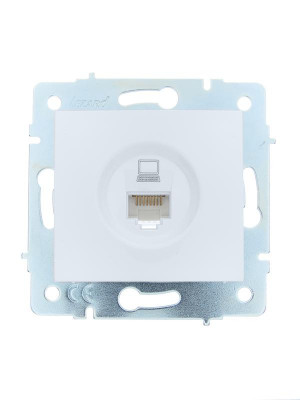 Розетка компьютерная 1-м СП ASTI IP20 RJ45 механизм Cat 5e бел. LEZARD 7081-0288-139