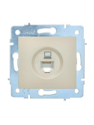Розетка компьютерная 1-м СП ASTI IP20 RJ45 механизм Cat 5e крем. LEZARD 7081-0388-139