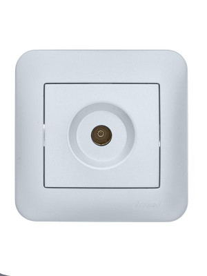 Розетка телевизионная проходная TV СП ASTI IP20 в сборе жемчуж./бел. перламутр. LEZARD 7081-3030-129