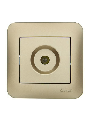 Розетка телевизионная проходная TV СП ASTI IP20 в сборе золото. LEZARD 7081-3636-129