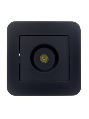 Розетка телевизионная проходная TV СП ASTI IP20 в сборе черн. бархат LEZARD 7081-4242-129