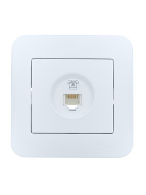 Розетка телефонная евро 1-м СП ASTI IP20 RJ11 в сборе бел. LEZARD 7081-0202-137