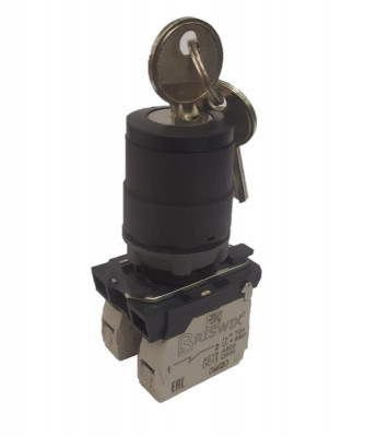 Переключатель КПЕ-1110-К УХЛ3 1НО+НЗ 10А IP40 ключ на 2 положения с фиксацией d посадочного отверст. 22мм черн. ЭЛЬКОМ A8012-02839473