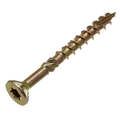 Саморез конструкционный самозенкующий 3.5х45 потай желт. цинк TORX (уп.200шт) коробка СТРОЙМЕТИЗ 20230925007