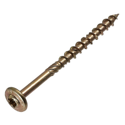 Саморез конструкционный тарельчатый 8х160 Torx желт. цинк (уп.2шт) европодвес СТРОЙМЕТИЗ 20230926006