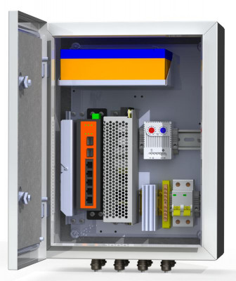 Термошкаф коммутационный 4хPoE 2хSFP 4хSC IP66 300х400х210мм 6 УТП 4КУ ГЗ Mastermann 00-00015645