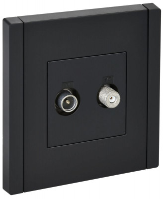 Розетка 2-м TV+SAT FORTE&PIANO FP138 черн. IEK FP-AF20-O-K02