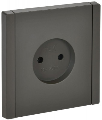 Розетка 1-м СП FORTE&PIANO FP318 10А без заземл. без защ. шторок винт. крепл. сер. IEK FP-R10-10-K03