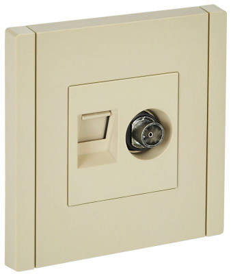 Розетка 2-м TV+RJ45 кат.5E FORTE&PIANO FP436 ваниль IEK FP-AK20-1-K10
