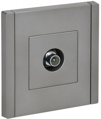 Розетка TV проходная FORTE&PIANO FP529 сталь IEK FP-A10-P-K46