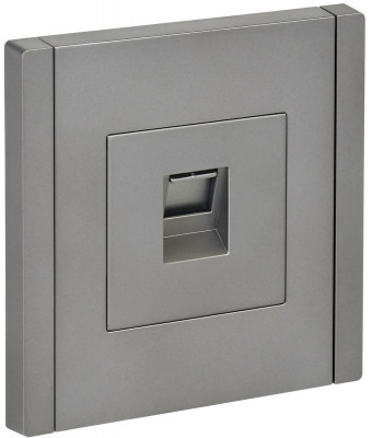 Розетка компьютерная RJ45 кат.6 FORTE&PIANO FP531 сталь IEK FP-K10-2-K46