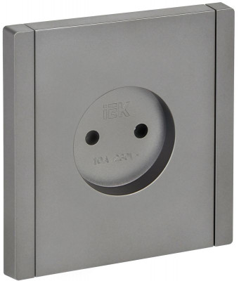 Розетка 1-м СП FORTE&PIANO FP518 10А без заземл. без защ. шторок винт. крепл. сталь IEK FP-R10-10-K46