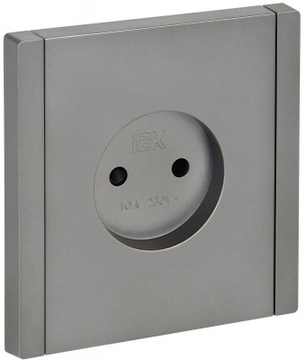 Розетка 1-м СП FORTE&PIANO FP517 10А без заземл. защ. шторки винт. крепл. сталь IEK FP-R13-10-K46