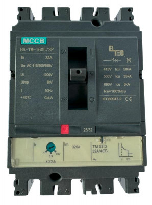 Выключатель автоматический MCCB BA-TM-160L/3P 32А (термомагнитый ТМ ICU:50KA) ELTEC 1200032